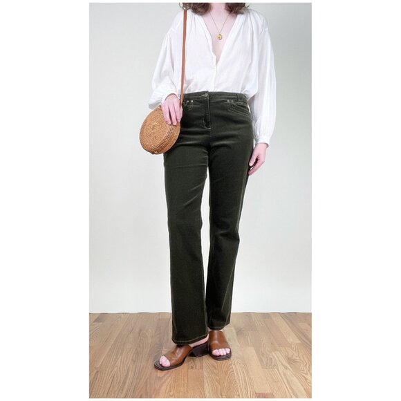 Vintage 90s Y2K Corduroy Velvet Pants Preppy Trousers Full Length Fall Boho Chic - Picture 4 of 8